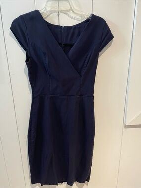 Classic Navy Cap-Sleeve Sheath Dress - Brand Unknown